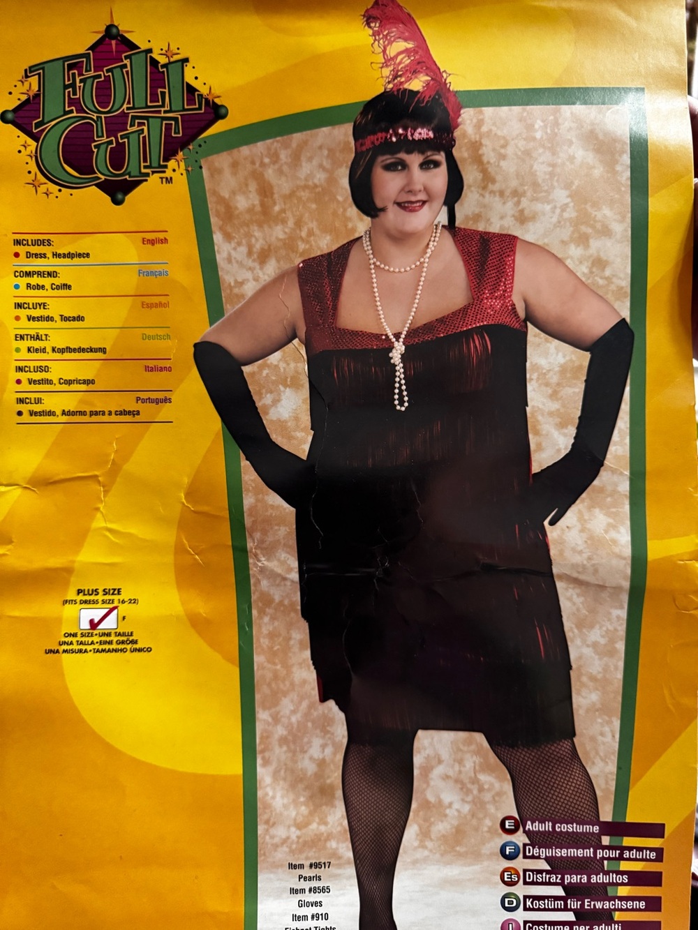 “Flapper” Plus Size Black and Red Full Cut Costume